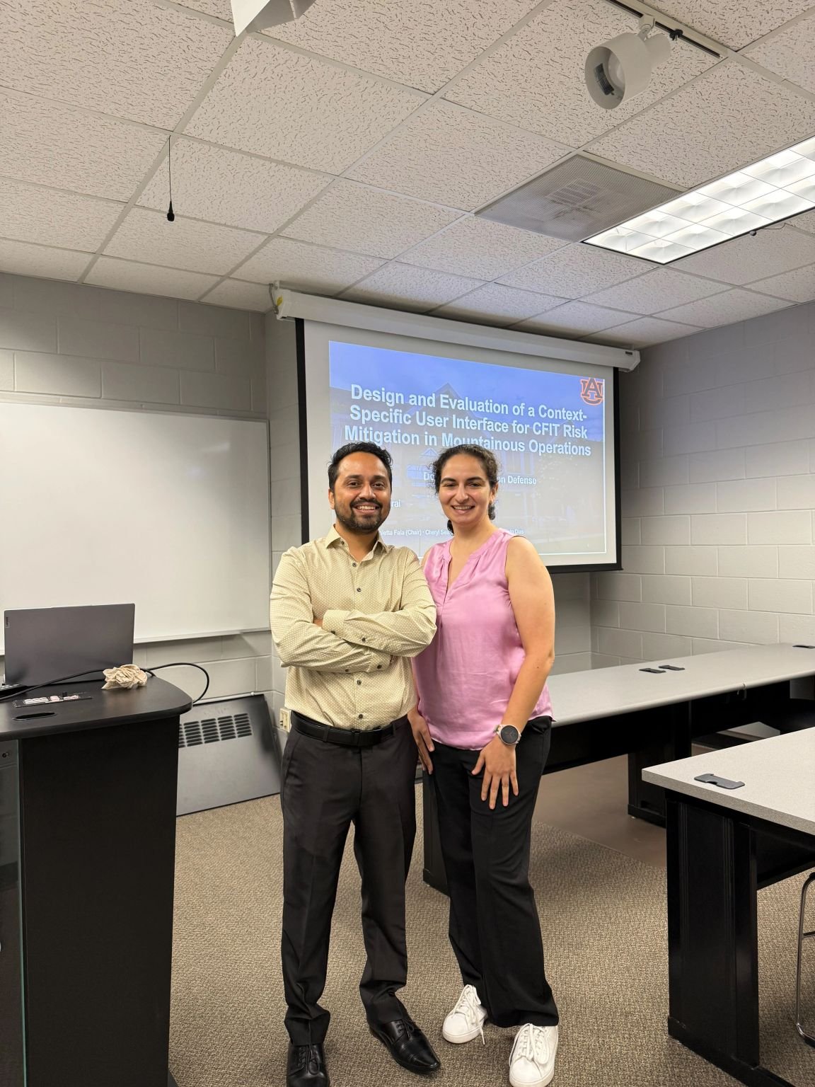 Aayush Bhattarai defending his Ph.D.